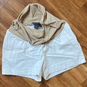 White maternity Women's Shorts